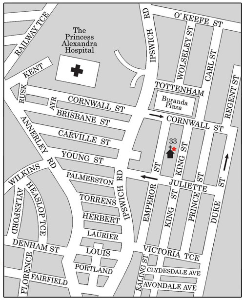 Map of St John's Presbyterian Church