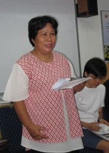 Sis Marilyn Nanta from Kuching giving her testimony